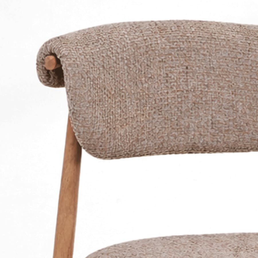 Lot de 2 chaises en tissu taupe pieds couleur bois