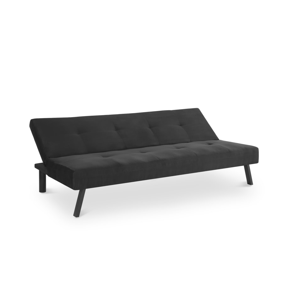 Banquette clic clac 3 places en tissu noir