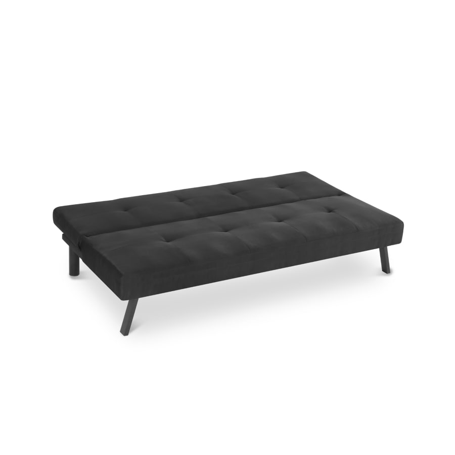 Banquette clic clac 3 places en tissu noir