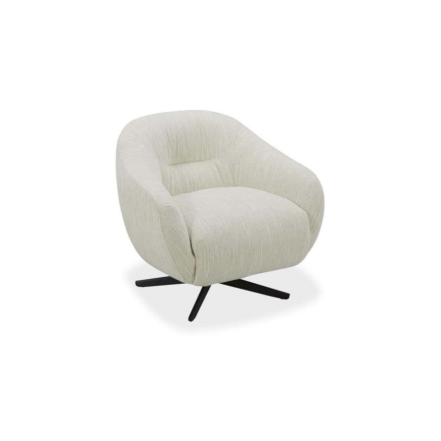 Fauteuil cabriolet pivotant en velours chin&eacute; beige