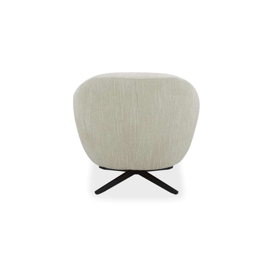 Fauteuil cabriolet pivotant en velours chiné beige