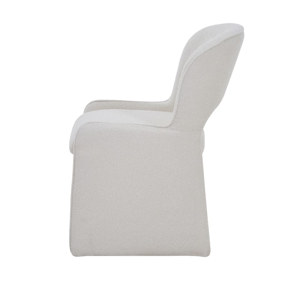 Fauteuil tissu bouclette beige