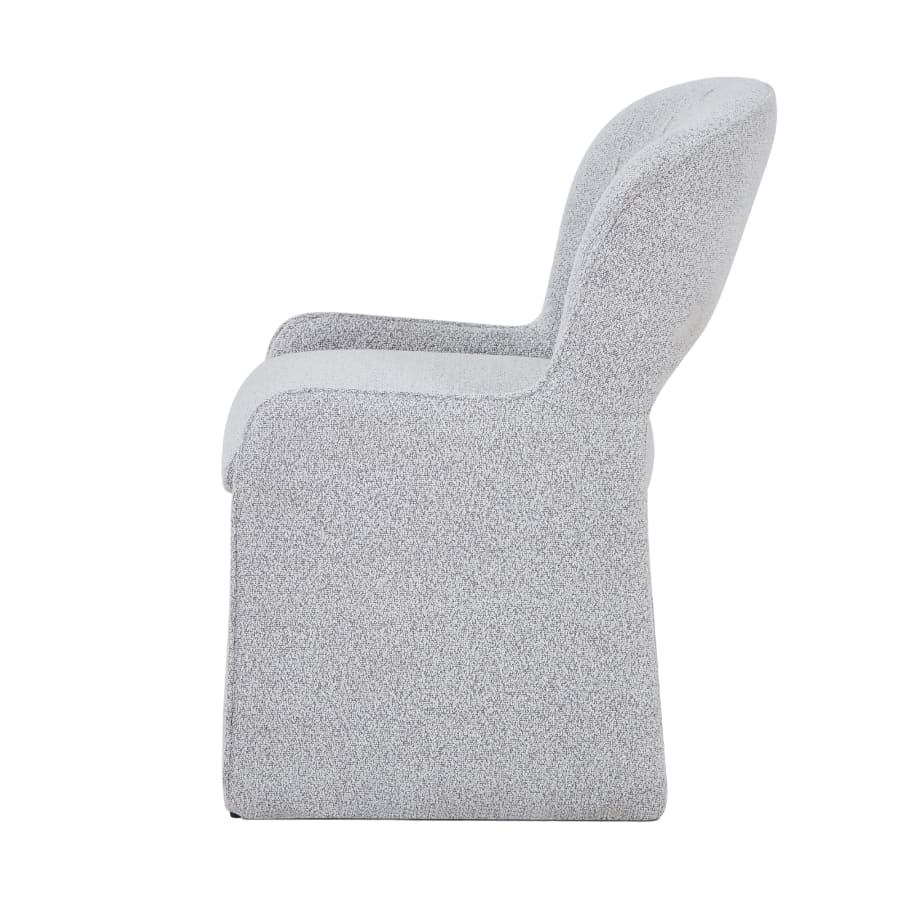 Fauteuil tissu bouclette gris