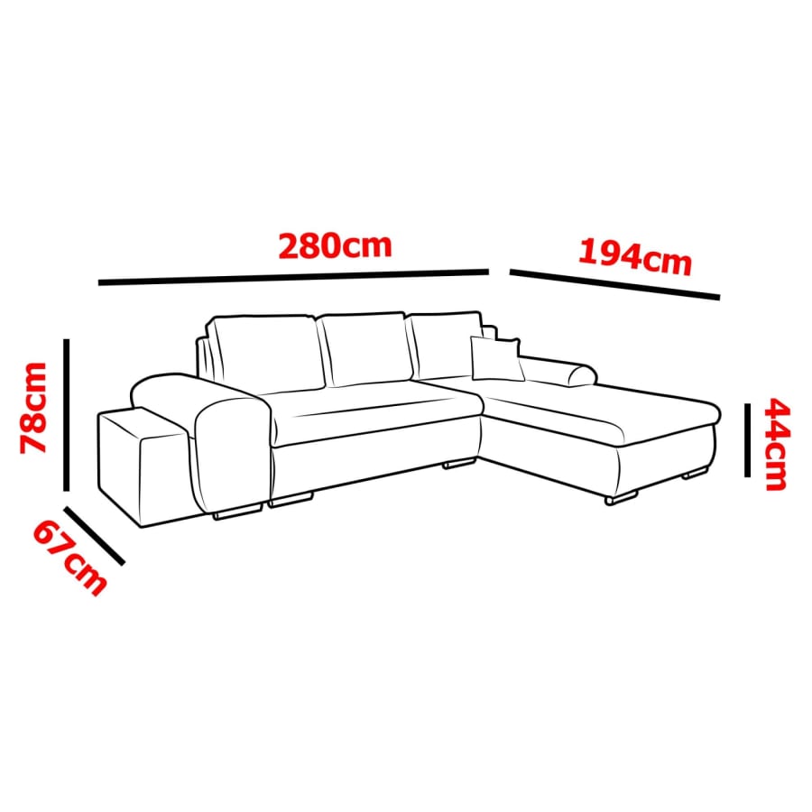 Canap&eacute; d'angle convertible et r&eacute;versible avec coffre en tissu gris et simili blanc