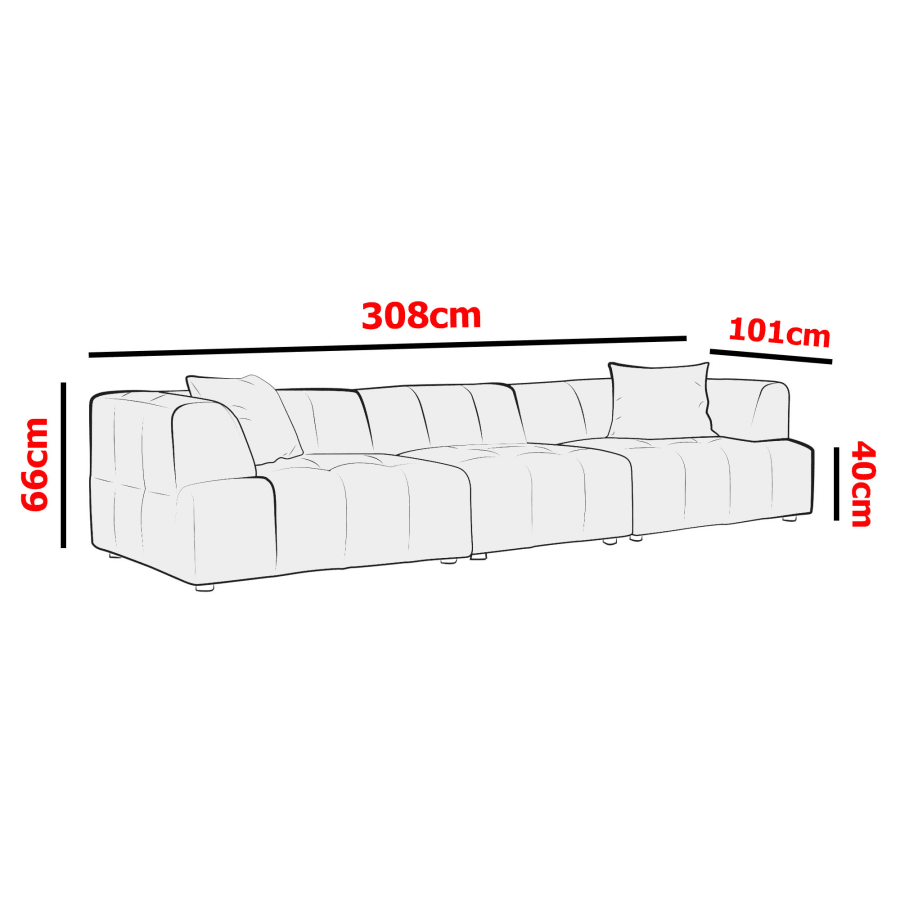 Canap&eacute; capitonn&eacute; 4 places en velours vert
