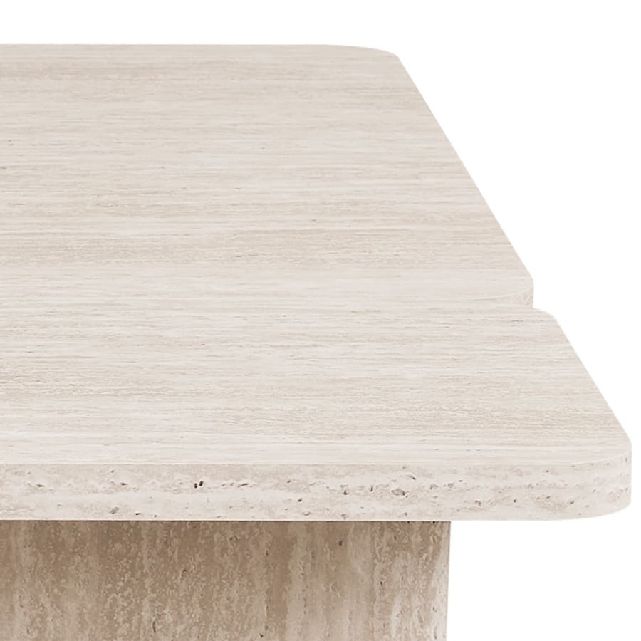 Table basse modulable couleur travertin beige 120 cm