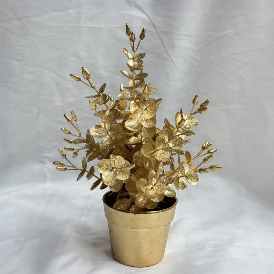 Plante artificielle dor&eacute; en pot - 23 cm