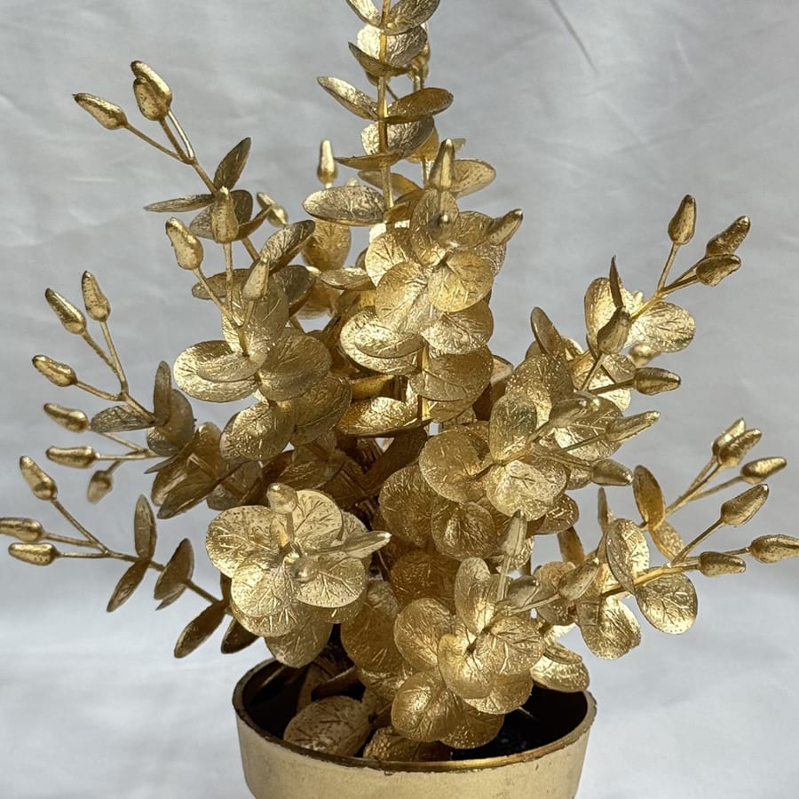 Plante artificielle dor&eacute; en pot - 23 cm