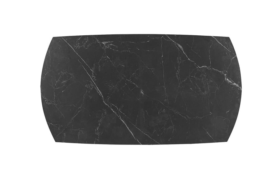 Table à manger extensible en pierre frittée et métal noir