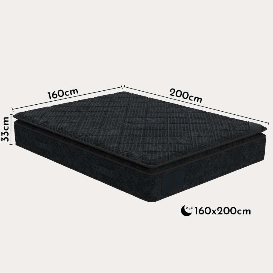 Matelas m&eacute;moire de forme et ressorts ensach&eacute;s 160x200 cm &eacute;paisseur 33 cm