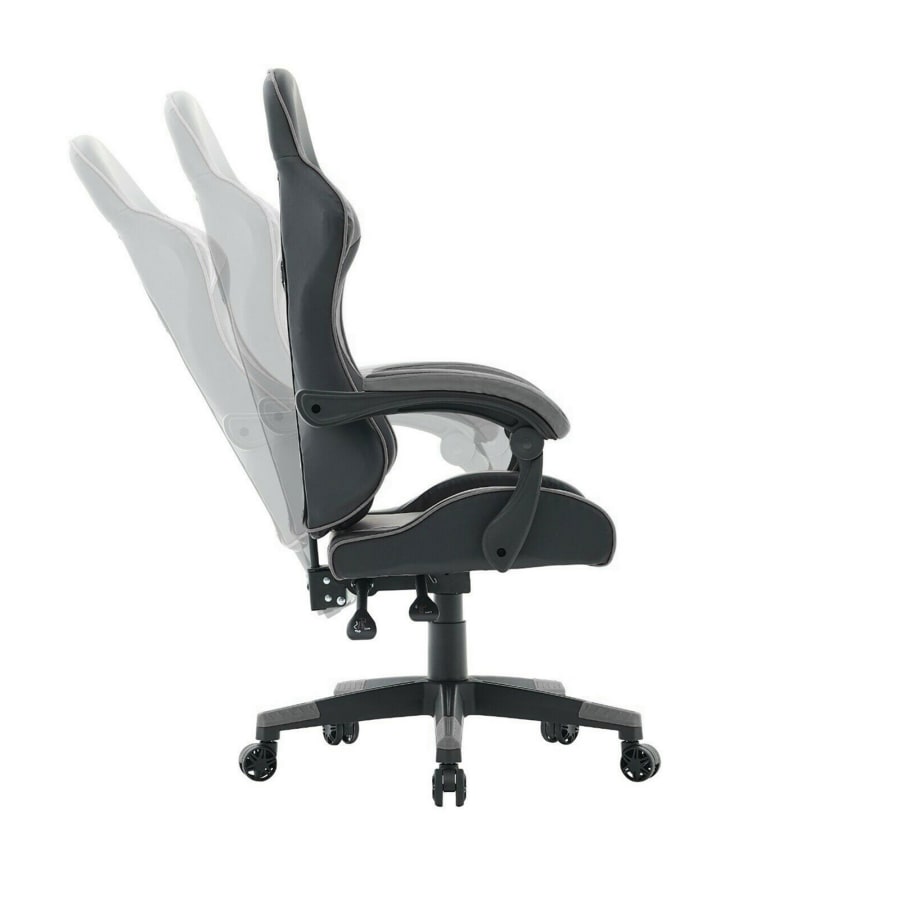 Fauteuil gamer en simili cuir noir et gris