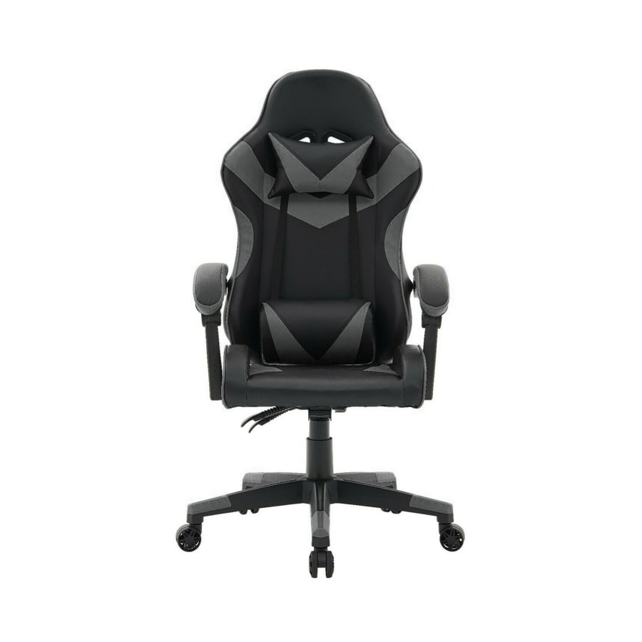 Fauteuil gamer en simili cuir noir et gris