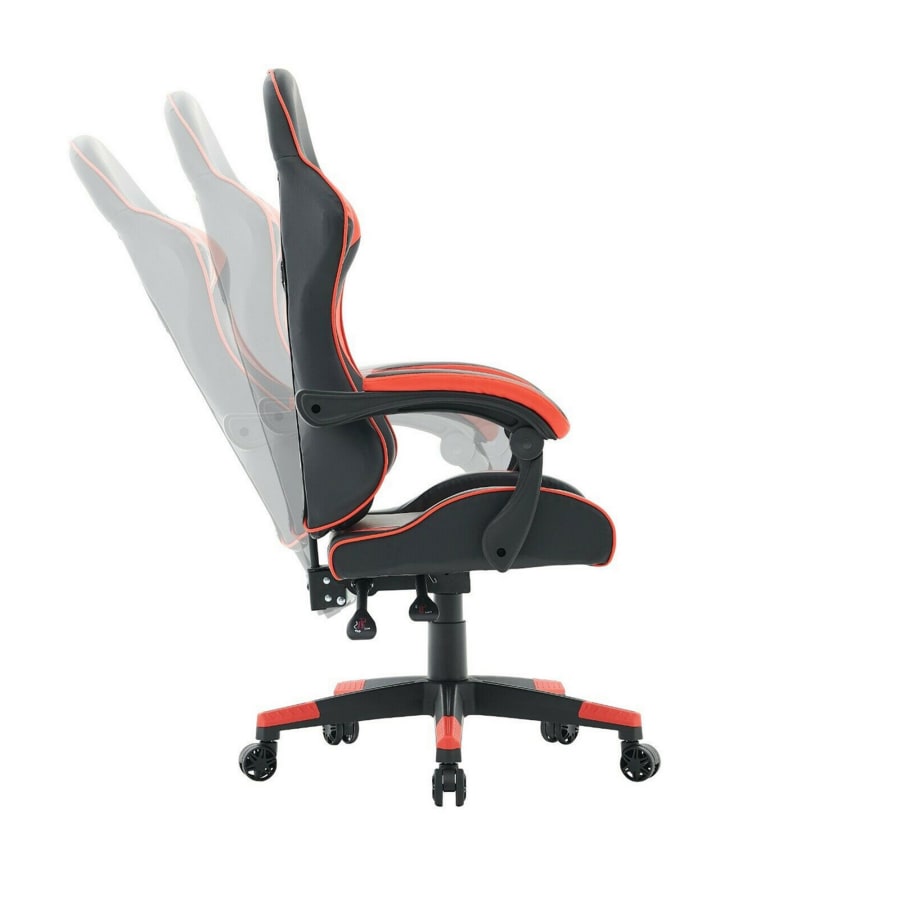 Fauteuil gamer en simili cuir noir et rouge