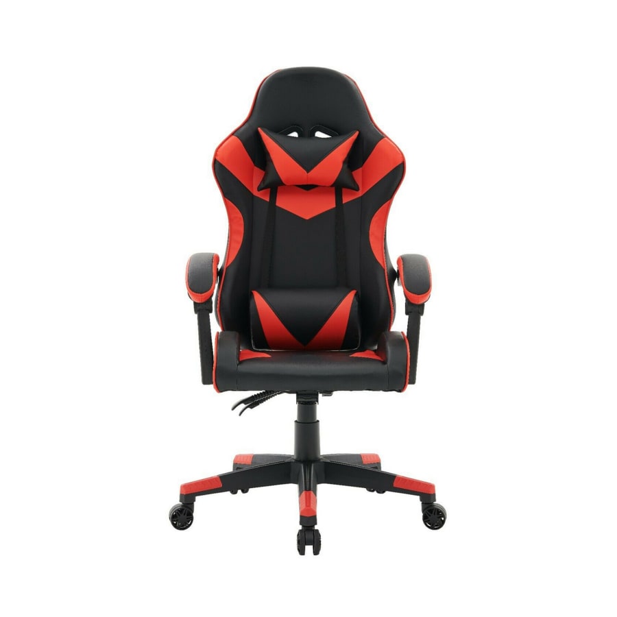 Fauteuil gamer en simili cuir noir et rouge