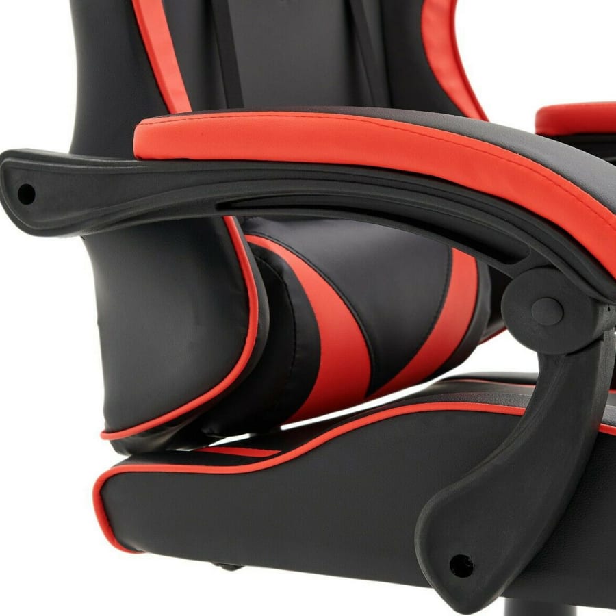 Fauteuil gamer en simili cuir noir et rouge