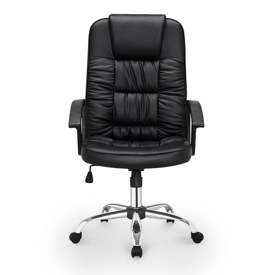 Fauteuil de bureau en simili cuir noir