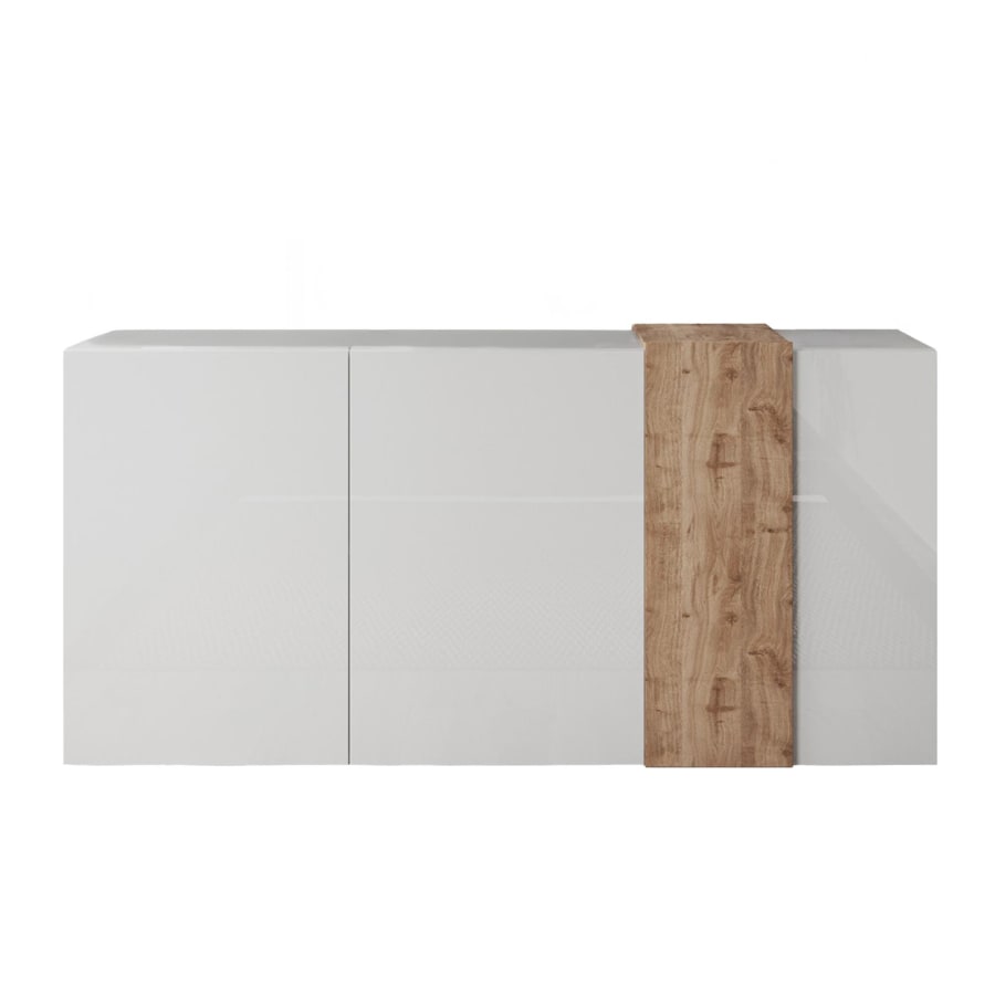 Buffet 3 portes bois et blanc