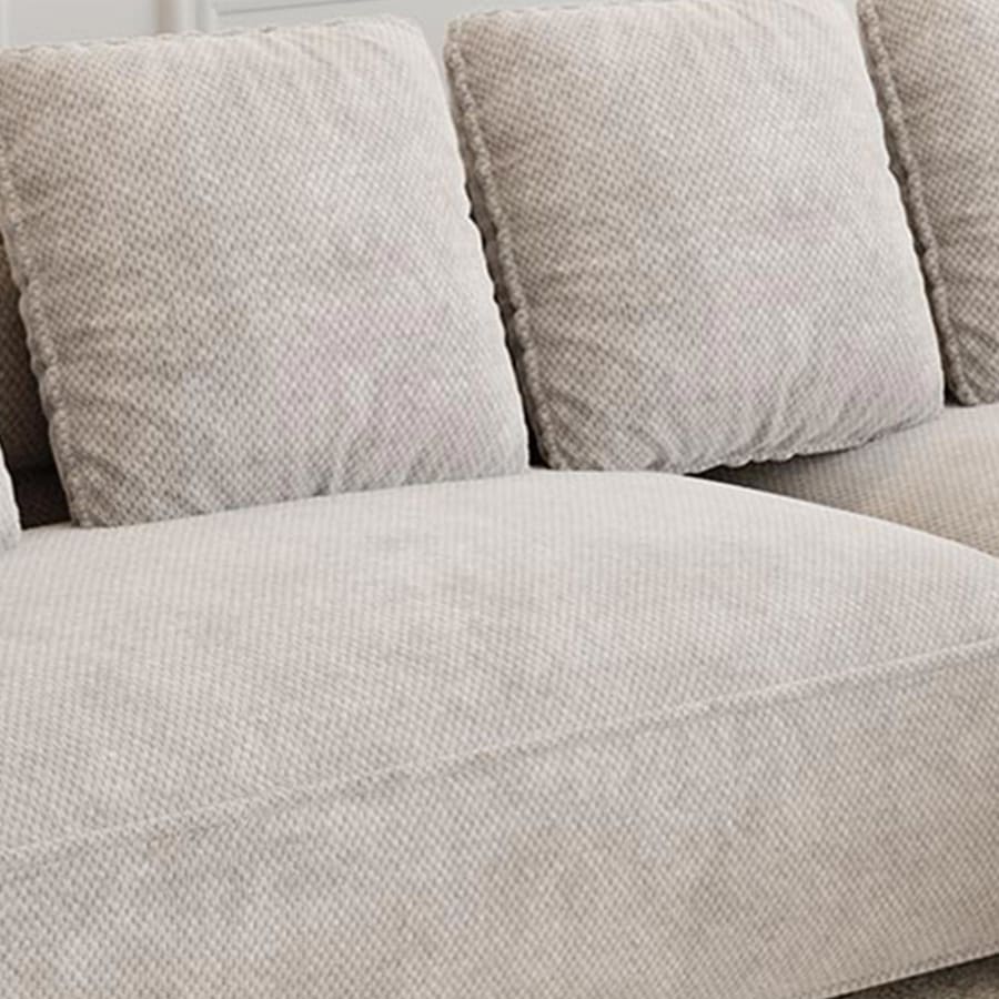 Canap&eacute; d'angle design en tissu beige - Angle droit