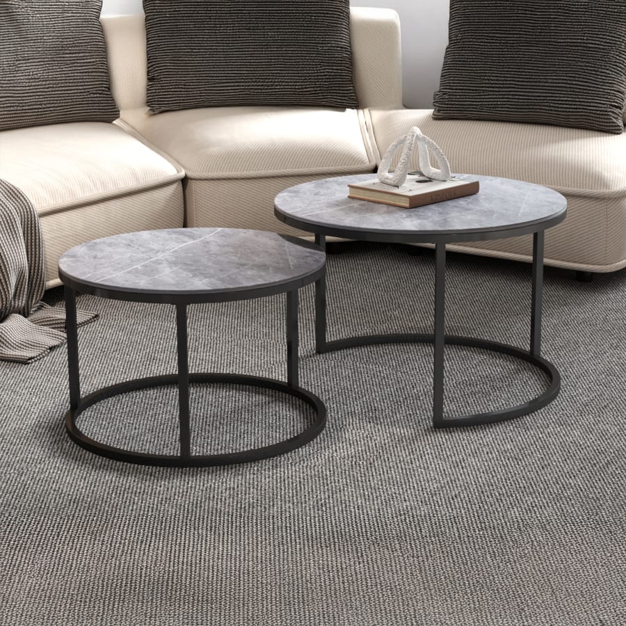 Lot de 2 tables gigognes en verre gris
