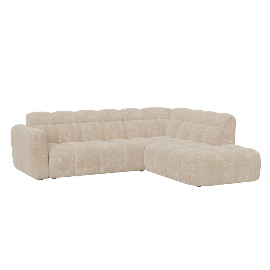 Canapé d'angle en tissu beige - Angle droit