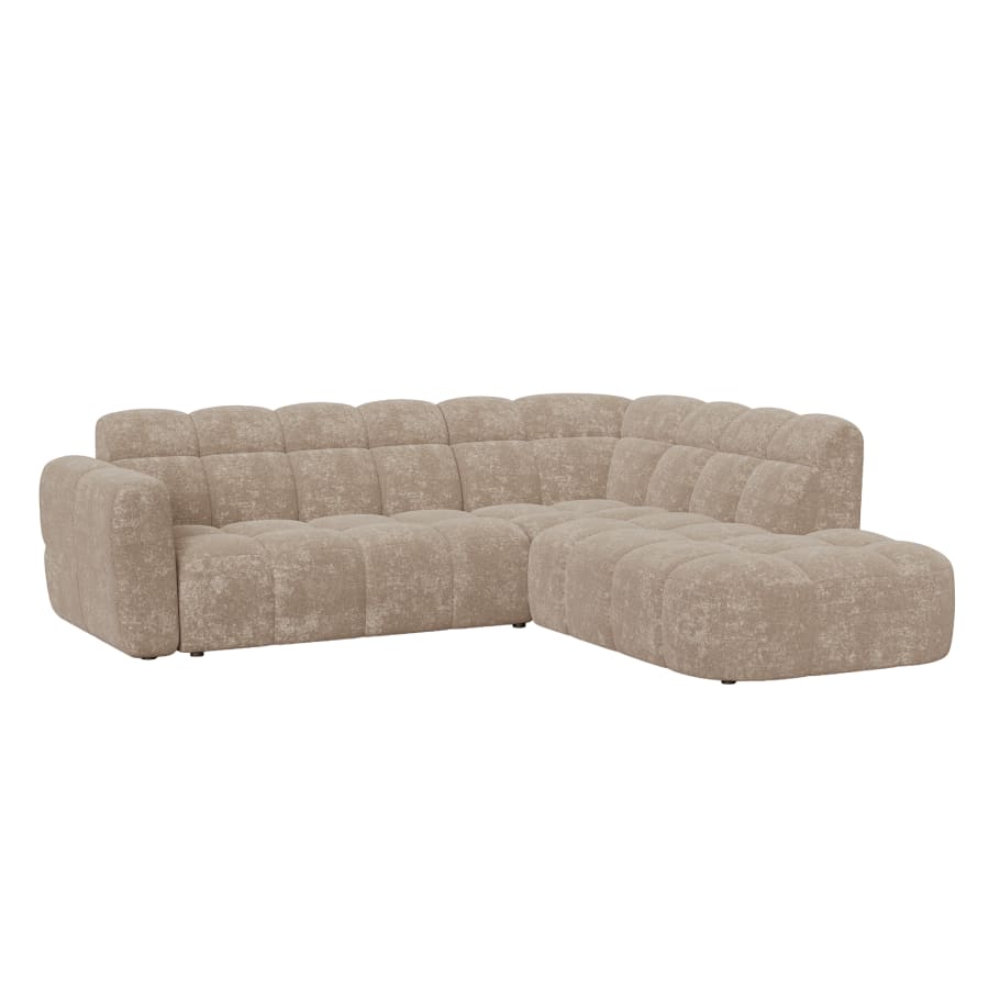 Canapé d'angle en tissu taupe - Angle droit