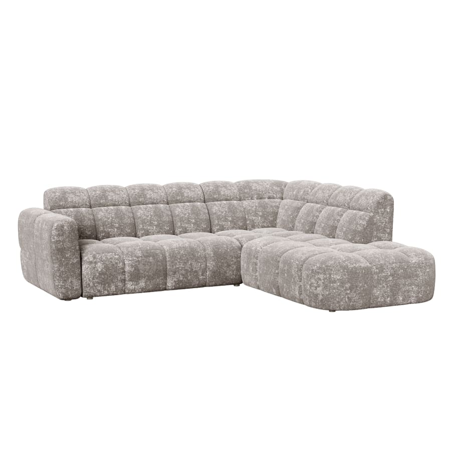 Canapé d'angle en tissu taupe - Angle droit