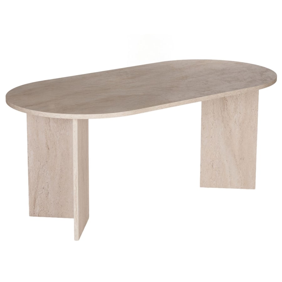 Table &agrave; manger ovale beige 180 cm