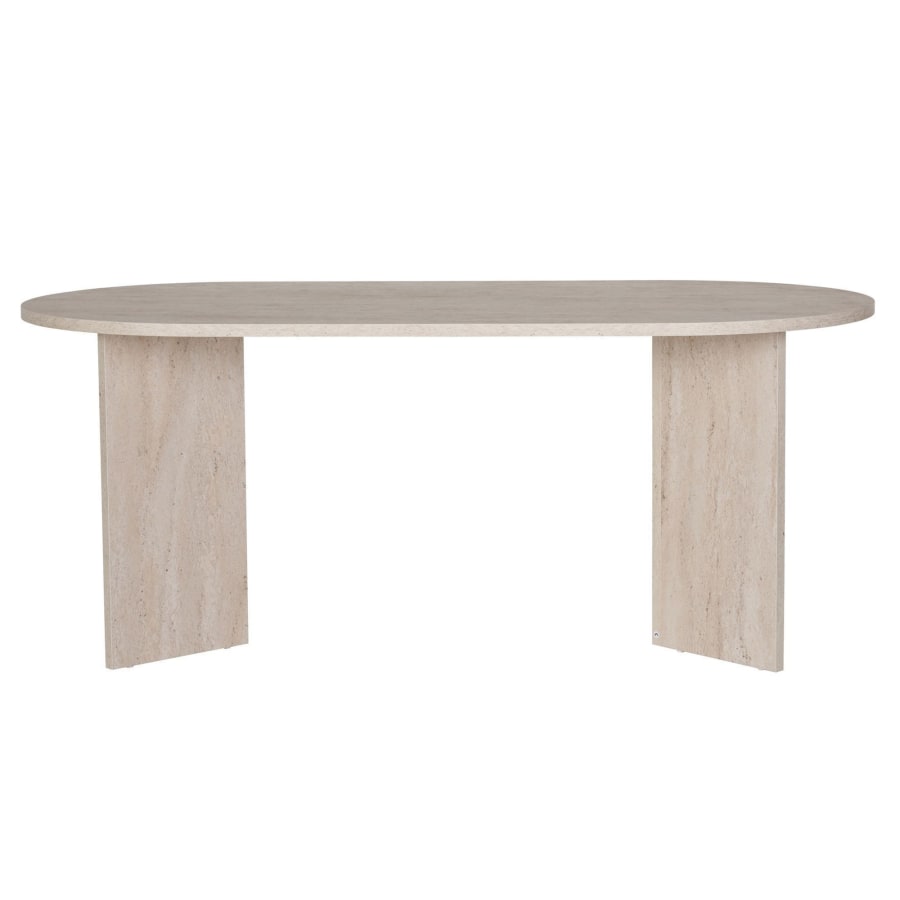 Table &agrave; manger ovale beige 180 cm