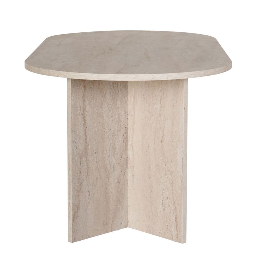 Table &agrave; manger ovale beige 180 cm