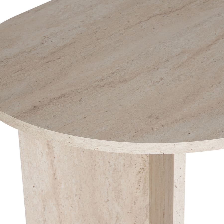 Table &agrave; manger ovale beige 180 cm