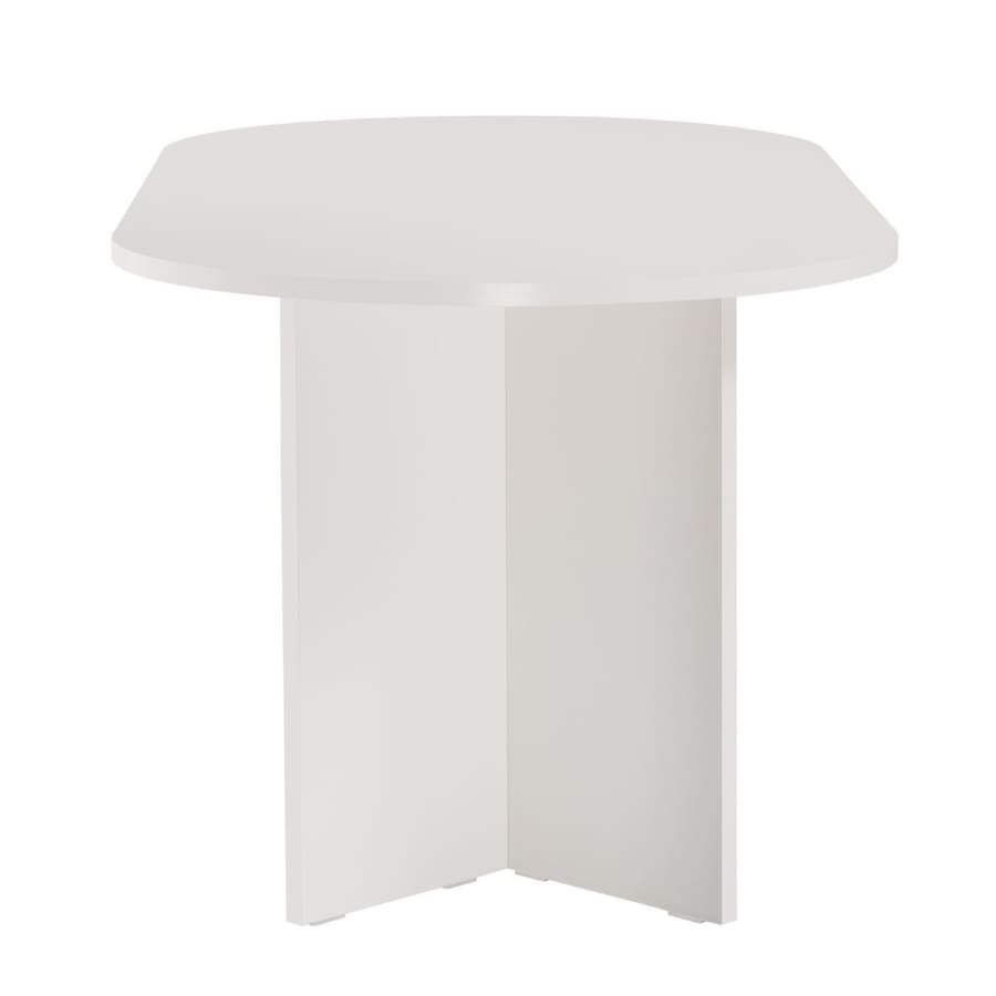 Table &agrave; manger ovale couleur bois blanc 180 cm