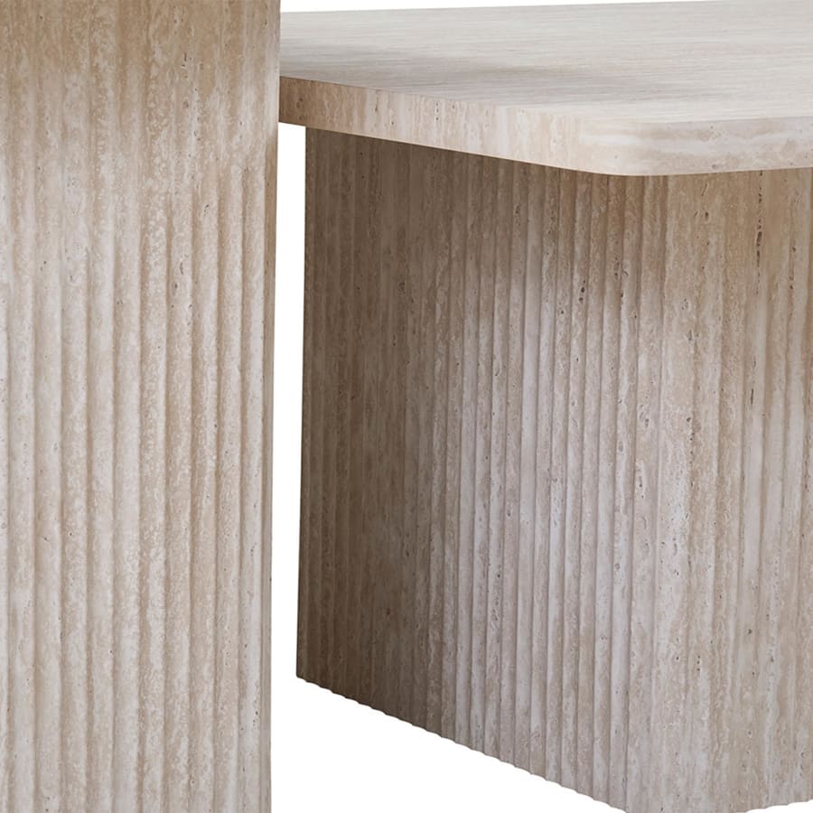 Lot de 2 tables basses carrées couleur travertin