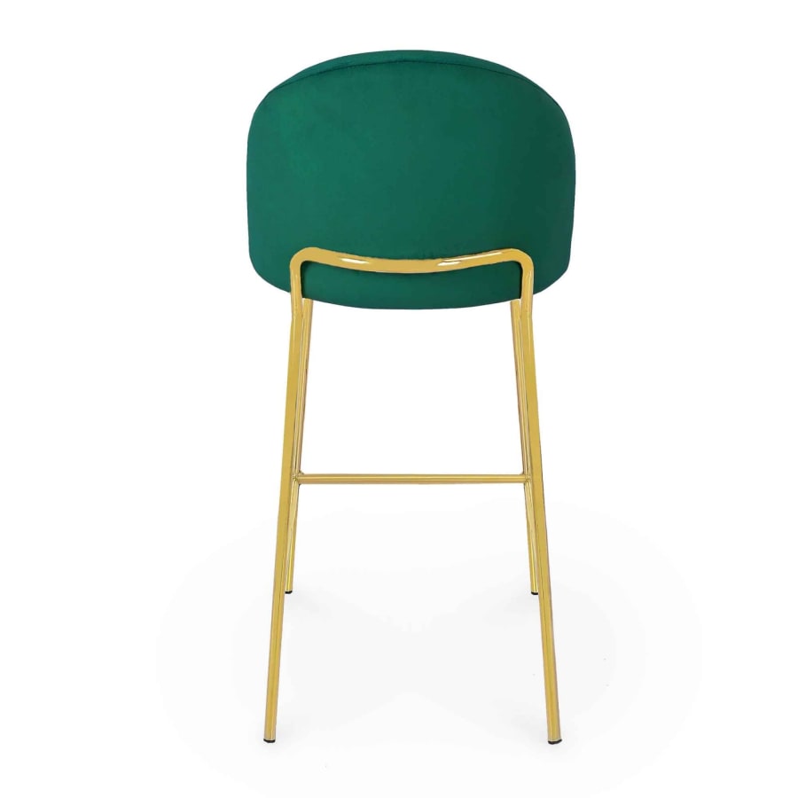 Lot de 2 tabourets de bar design en velours vert