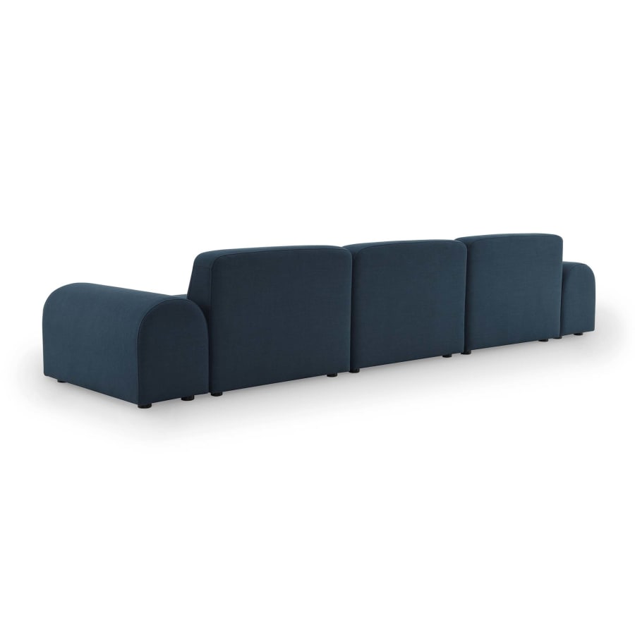 Canapé contemporain d'angle réversible en tissu bleu