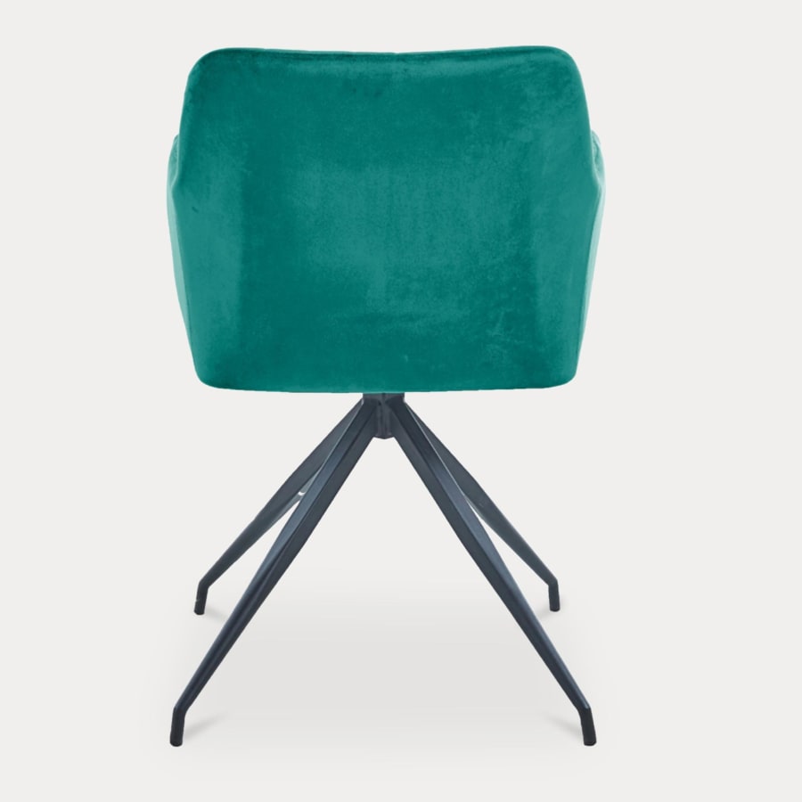 Lot de 2 chaises en velours vert piètement en métal noir