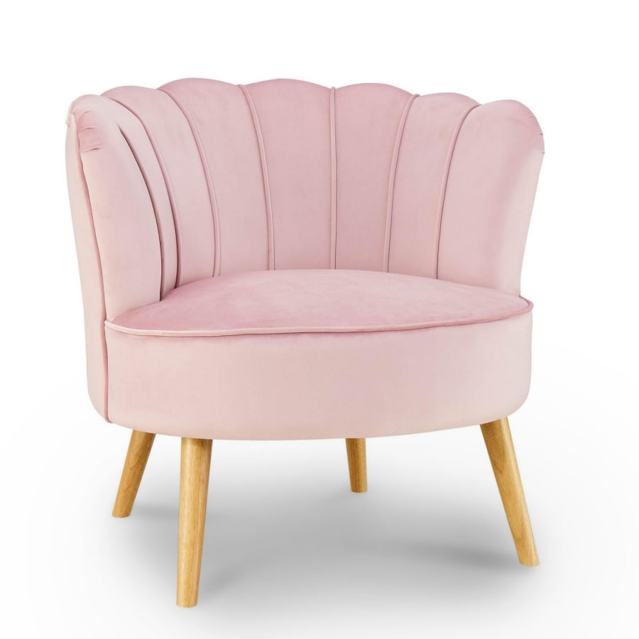 Fauteuil en tissu velours rose design