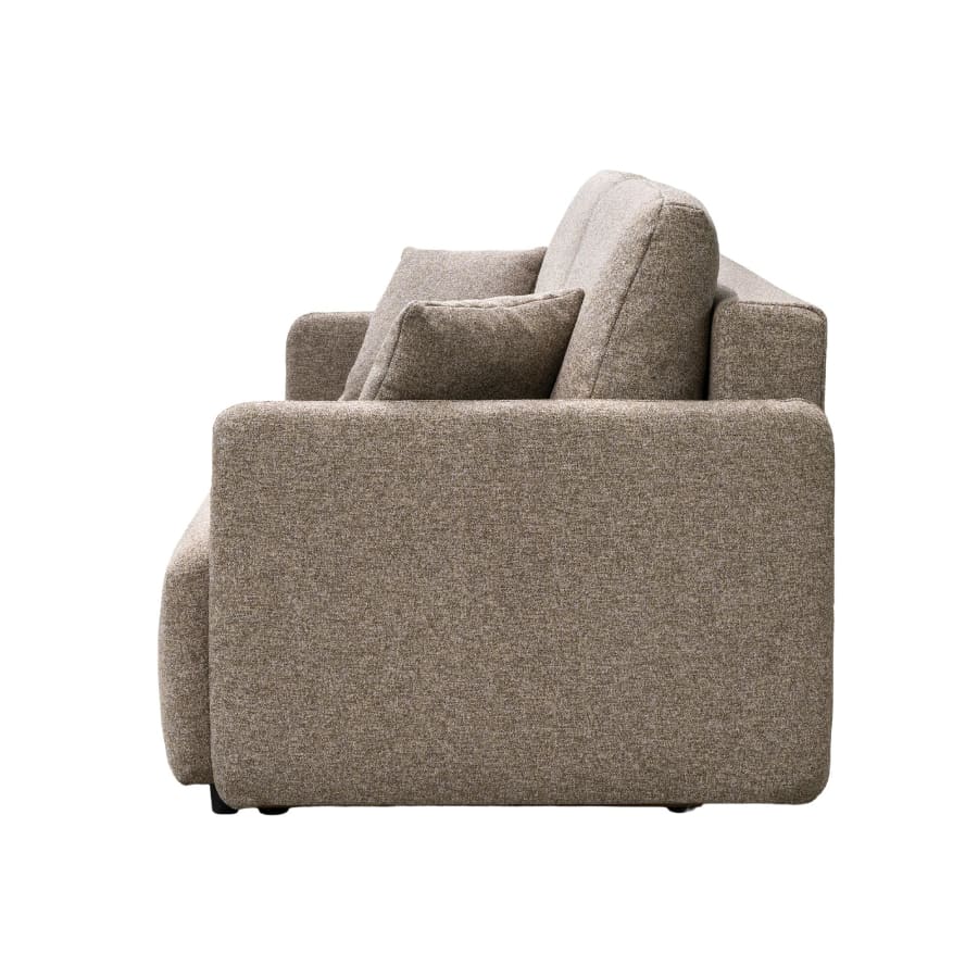 Canap&eacute; 3 places convertible en tissu taupe