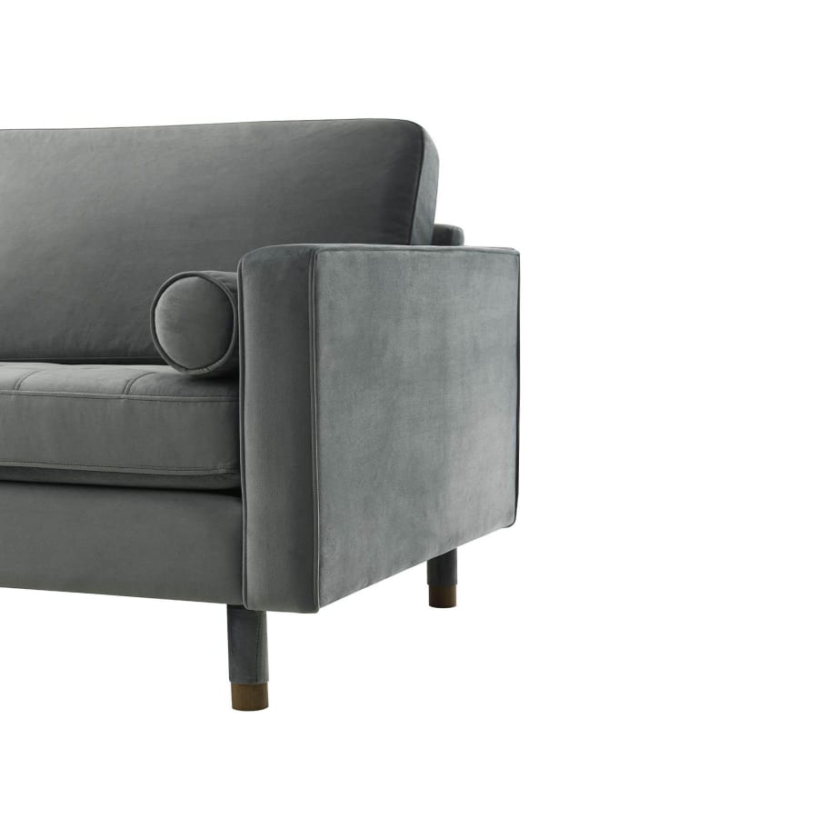 Canapé d'angle scandinave en velours gris - Angle Gauche