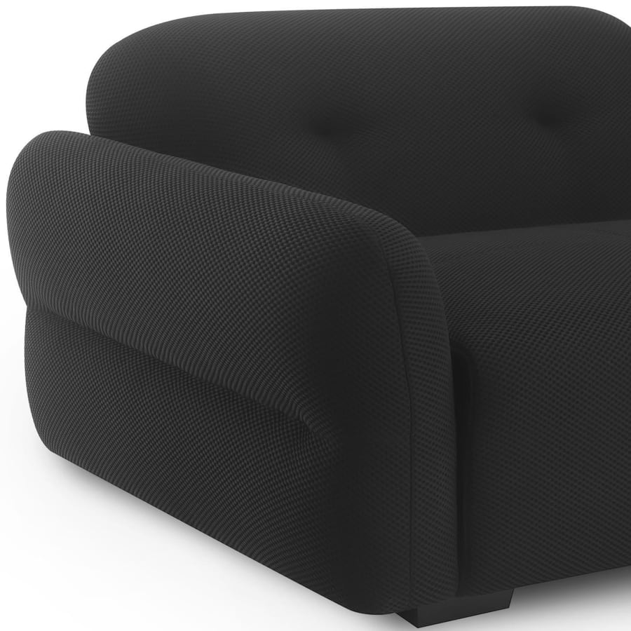 Canap&eacute; 3 places en tissu 3D noir