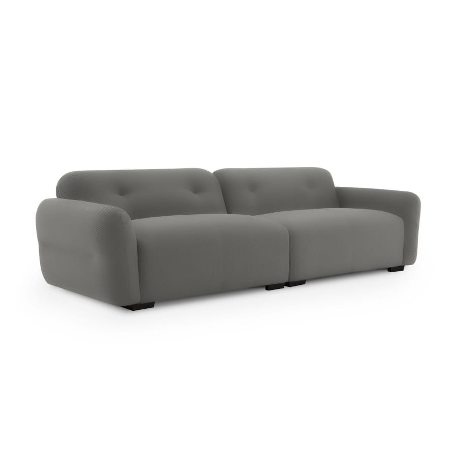 Canap&eacute; 4 places en tissu 3D gris