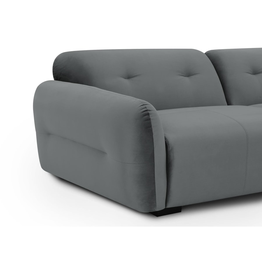 Canap&eacute; 4 places en velours gris