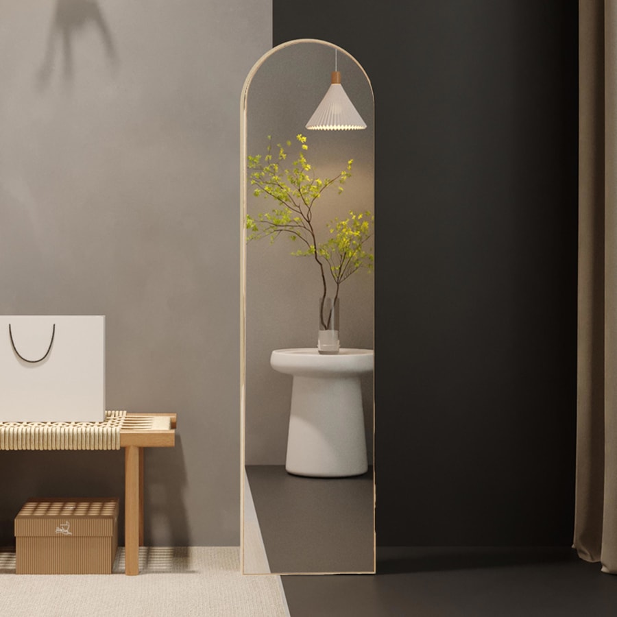 Miroir sur pieds 160x40 cm couleur ch&ecirc;ne vieilli