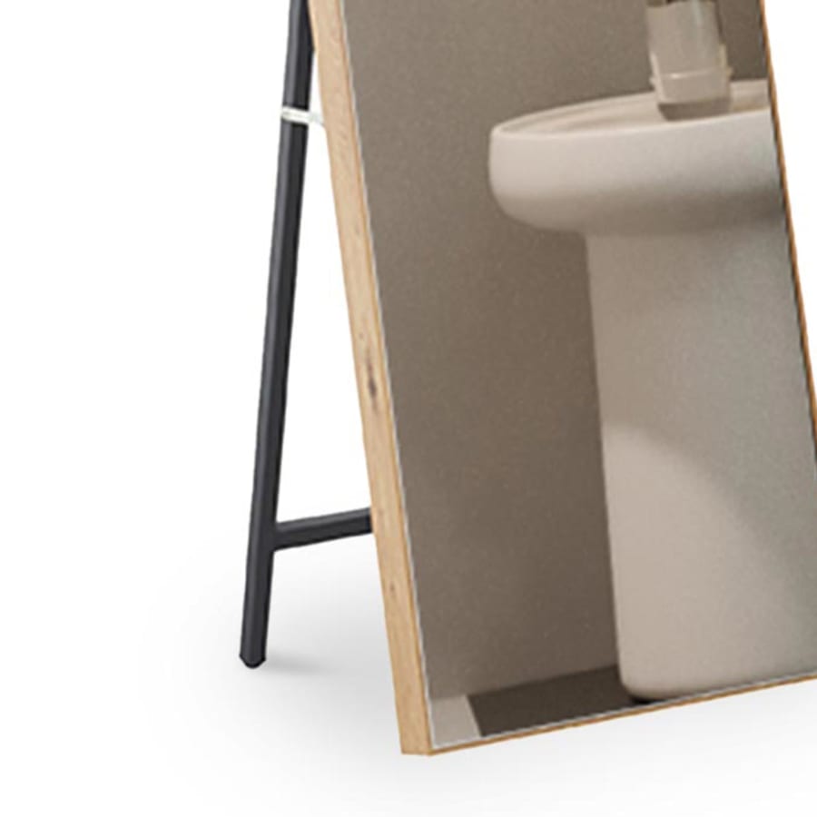 Miroir sur pieds 160x40 cm couleur ch&ecirc;ne vieilli