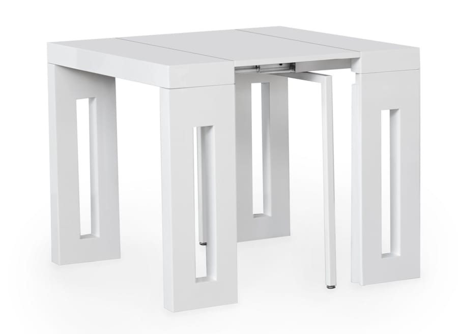 Console extensible table &agrave; manger 8-10 personnes blanche