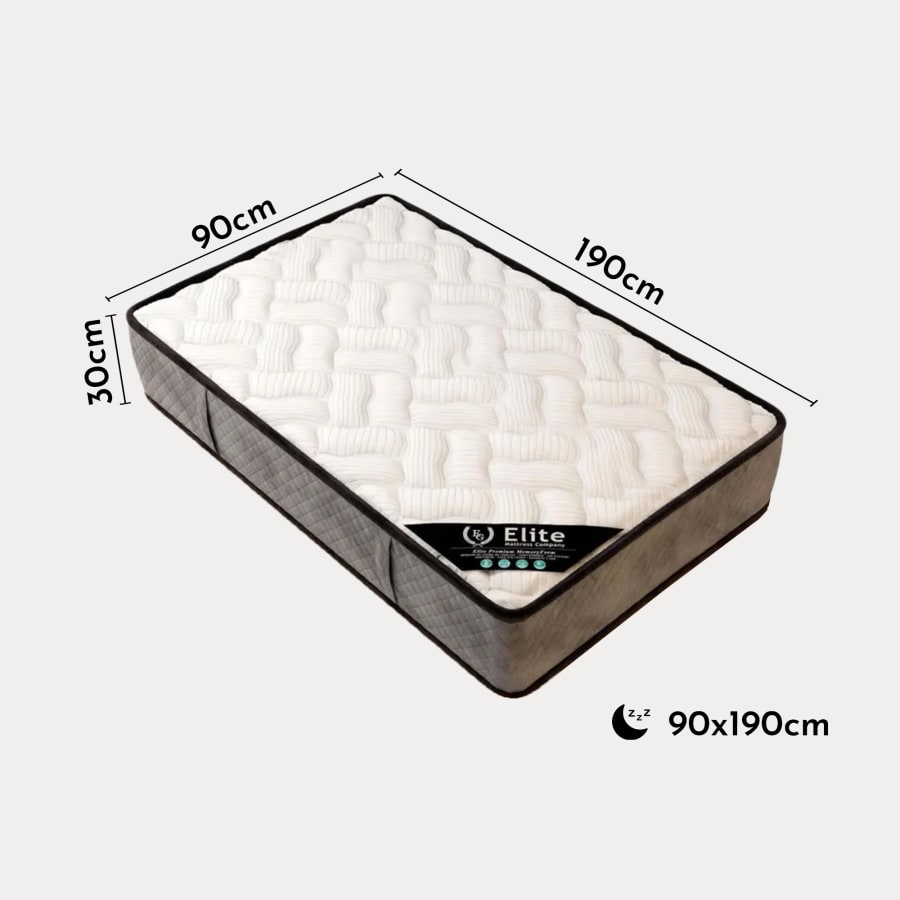 Matelas mousse haute resilience 90x190 hauteur 30cm