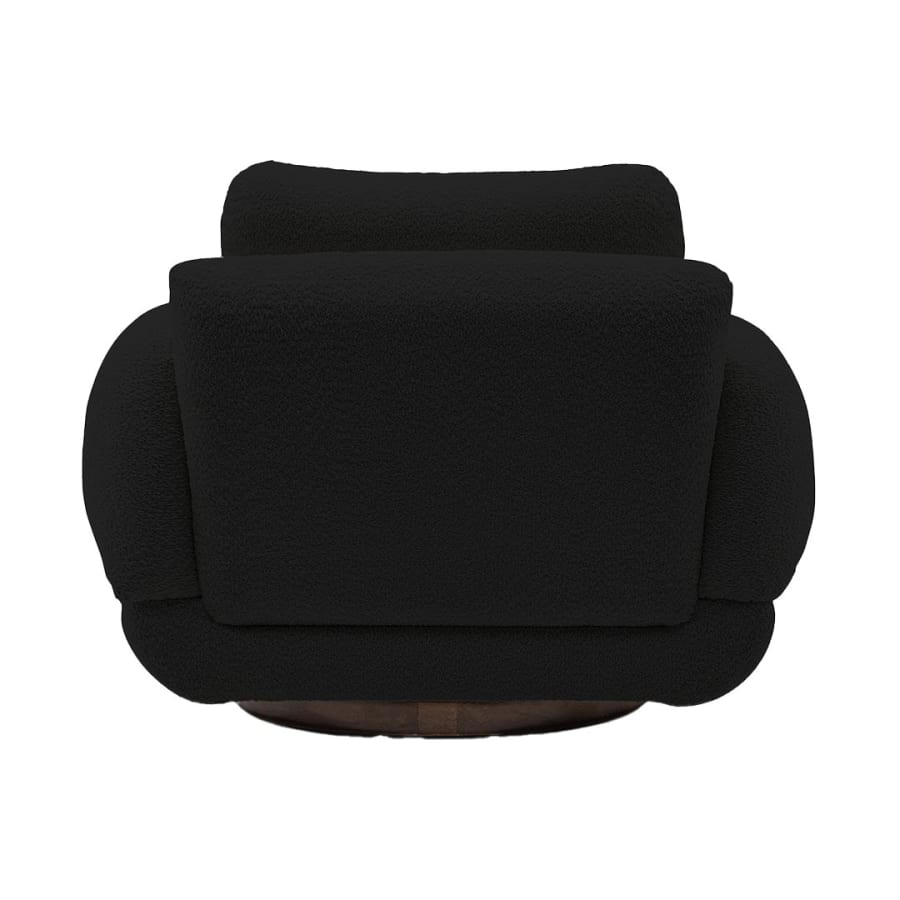 Fauteuil design effet peau de mouton noir