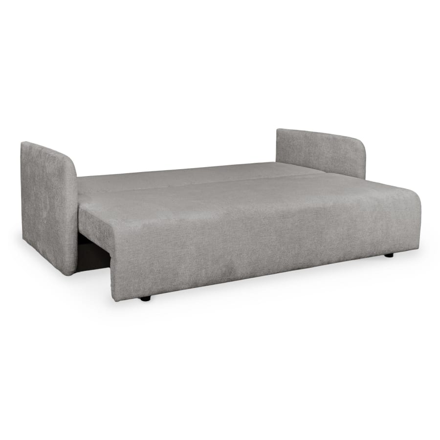 Canapé 3 places convertible avec coffre en tissu gris