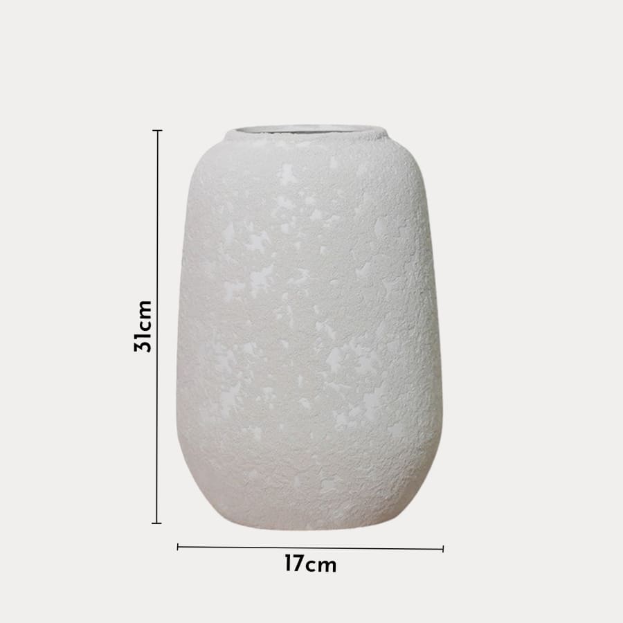 Vase en céramique blanc H26 cm