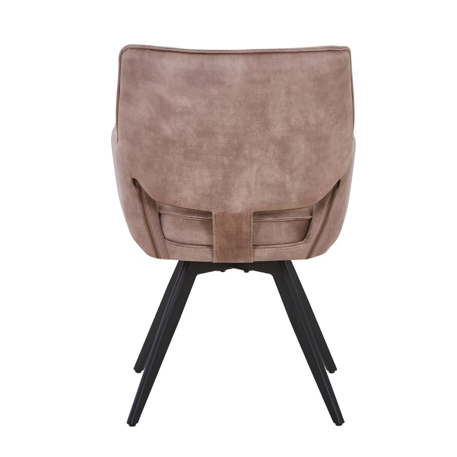 Lot de 2 chaises en velours taupe pieds en métal noir