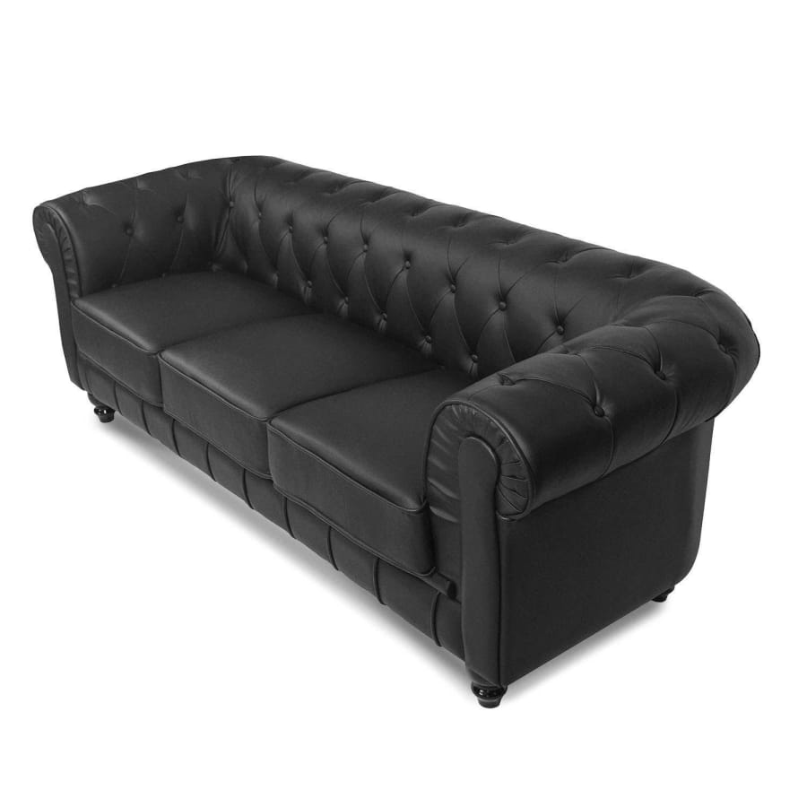 Canapé chesterfield 3 places noir